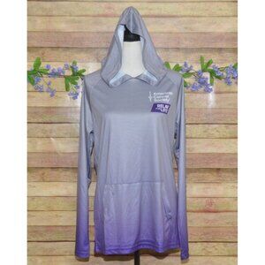 American Cancer Society Relay For Life Unisex M Purple Ombre Hooded Sweatshirt